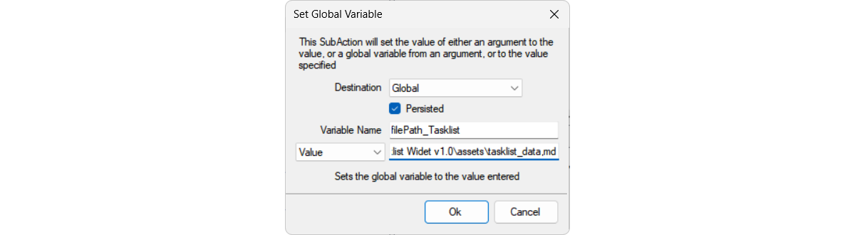Set file path to the tasklist_data file in the assets folder.